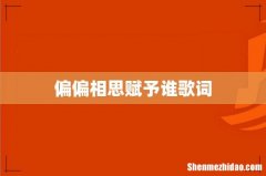 偏偏相思赋予谁歌词