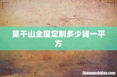 莫干山全屋定制多少钱一平方
