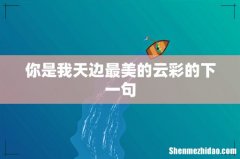 你是我天边最美的云彩的下一句