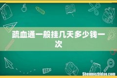 疏血通一般挂几天多少钱一次