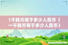 一千韩币等于多少人民币 1千韩元等于多少人民币