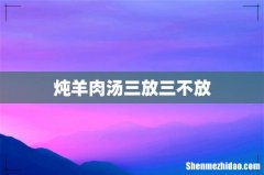 炖羊肉汤三放三不放