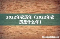 2022年农历是什么年 2022年农历年