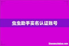虫虫助手实名认证账号