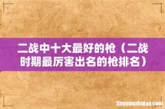 二战时期最厉害出名的枪排名 二战中十大最好的枪