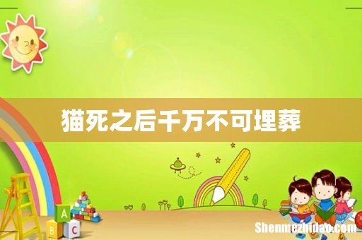 猫死之后千万不可埋葬