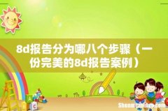 一份完美的8d报告案例 8d报告分为哪八个步骤
