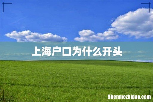 上海户口为什么开头