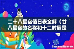 廿八星宿的名称和十二时辰是什么 二十八星宿值日表全解