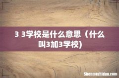 3+3学校是什么意思（什么叫3加3学校)