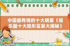 娱乐圈十大隐形富豪大揭秘 中国最有钱的十大明星