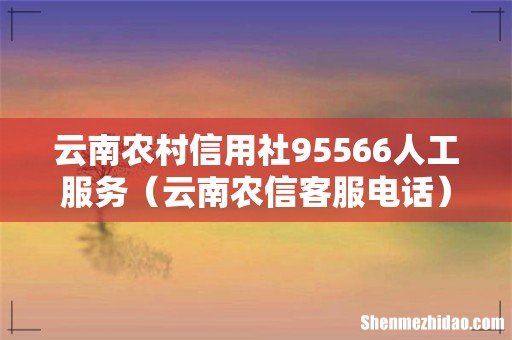 云南农信客服电话 云南农村信用社95566人工服务
