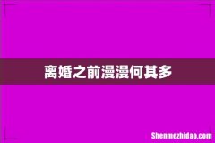 离婚之前漫漫何其多