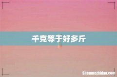 千克等于好多斤