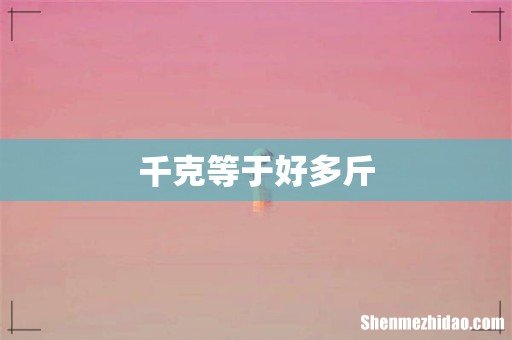 千克等于好多斤