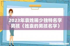 姓袁的男孩名字 2023年袁姓稀少独特名字男孩