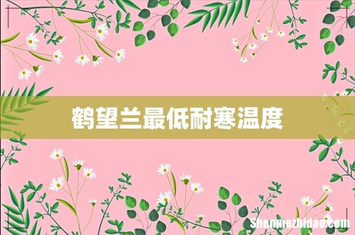 鹤望兰最低耐寒温度
