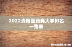 2022贵阳医药类大学排名一览表