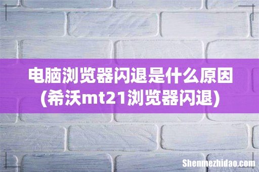 希沃mt21浏览器闪退 电脑浏览器闪退是什么原因