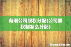 公司股权制怎么分配 有限公司股权分配