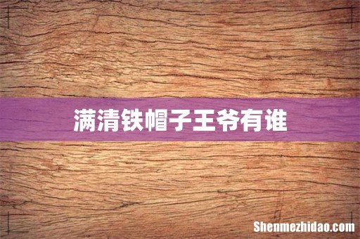 满清铁帽子王爷有谁