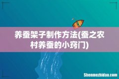 蚕之农村养蚕的小窍门 养蚕架子制作方法