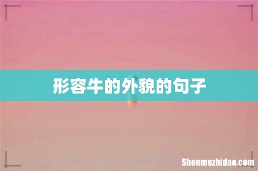 形容牛的外貌的句子