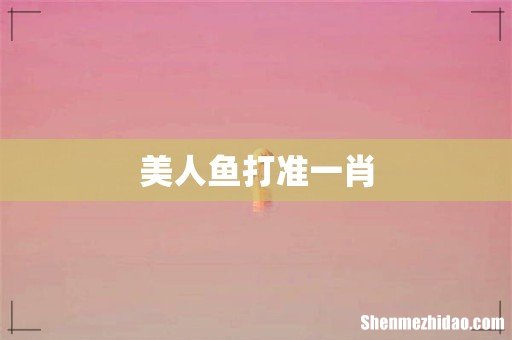 美人鱼打准一肖