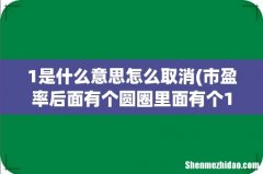 市盈率后面有个圆圈里面有个1是什么意思- 1是什么意思怎么取消