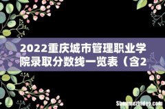 含2020-2021历年 2022重庆城市管理职业学院录取分数线一览表