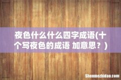 十个写夜色的成语 加意思？ 夜色什么什么四字成语