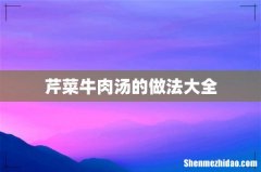 芹菜牛肉汤的做法大全