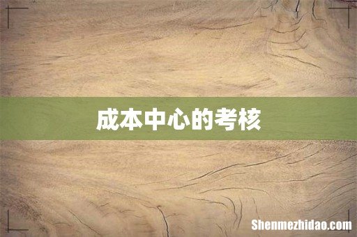 成本中心的考核