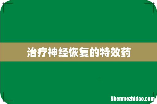 治疗神经恢复的特效药