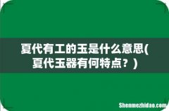 夏代玉器有何特点？ 夏代有工的玉是什么意思