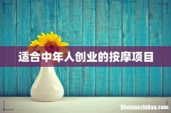 适合中年人创业的按摩项目