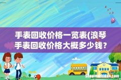 浪琴手表回收价格大概多少钱？ 手表回收价格一览表