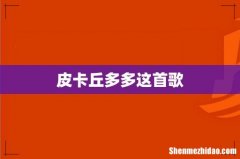 皮卡丘多多这首歌