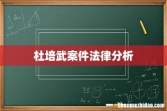 杜培武案件法律分析