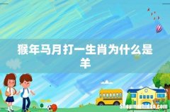 猴年马月打一生肖为什么是羊