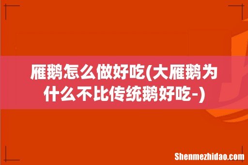 大雁鹅为什么不比传统鹅好吃- 雁鹅怎么做好吃