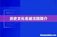 历史文化名城沈阳简介