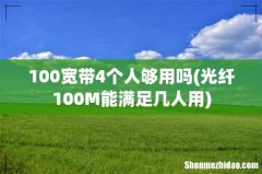 光纤100M能满足几人用 100宽带4个人够用吗