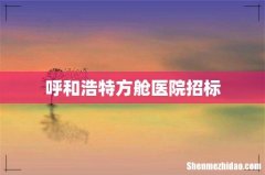 呼和浩特方舱医院招标