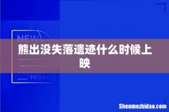 熊出没失落遗迹什么时候上映