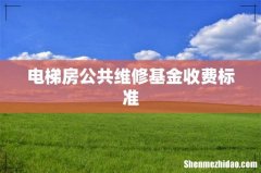电梯房公共维修基金收费标准