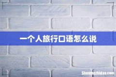 一个人旅行口语怎么说