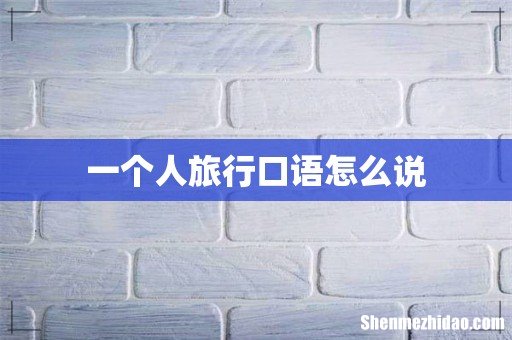 一个人旅行口语怎么说