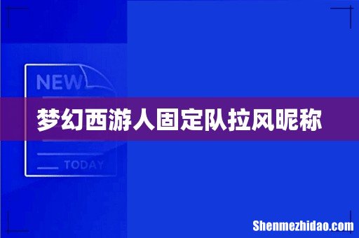 梦幻西游人固定队拉风昵称