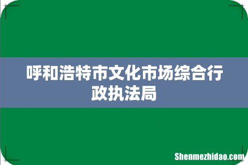 呼和浩特市文化市场综合行政执法局